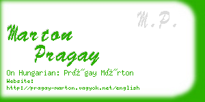 marton pragay business card